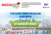 MICCAI 2023 Early bird deadline extended to August 27, 2023